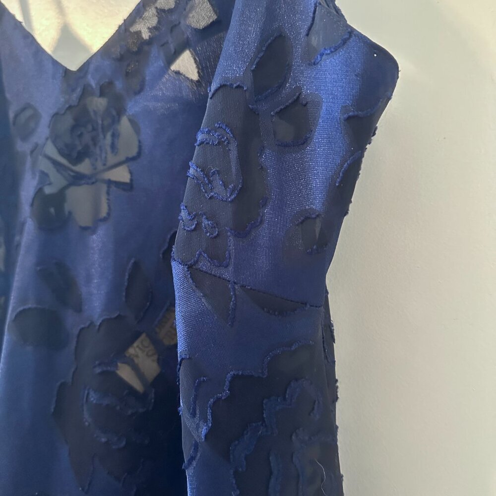 Vintage 90s Victoria's Secret Gold Label Blue Floral Slip Dress Women's Sz Small - Picture 6 of 16
